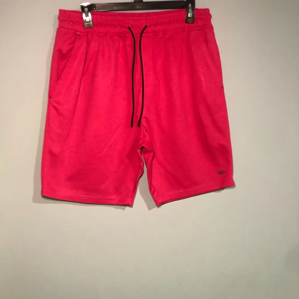 Men's Athletic Drawstring Shorts in Hot Pink - Picture 1 of 6